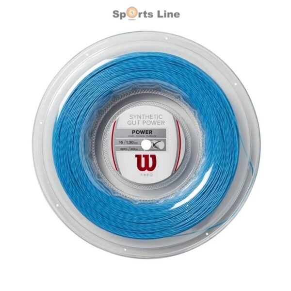 WILSON SYNTHETIC GUT POWER TENNIS STRING REEL 16-G 1.30MM, 200M BLUE