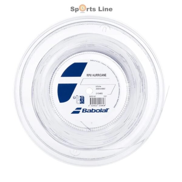 BABOLAT RPM HURRICANE TENNIS STRING REEL 16-G 1.30MM, WHITE